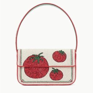 Staud Tommy Beaded Bag - Tomato